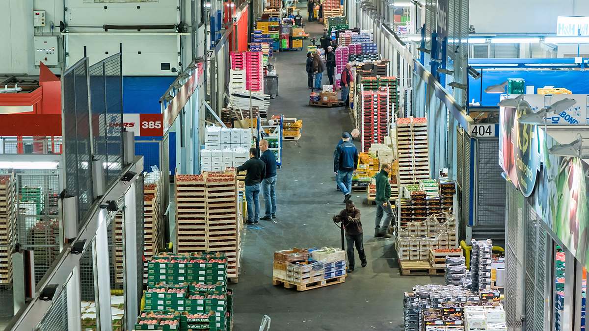 gemüse, obst, geschäftemacher - nachtschicht auf dem großmarkt