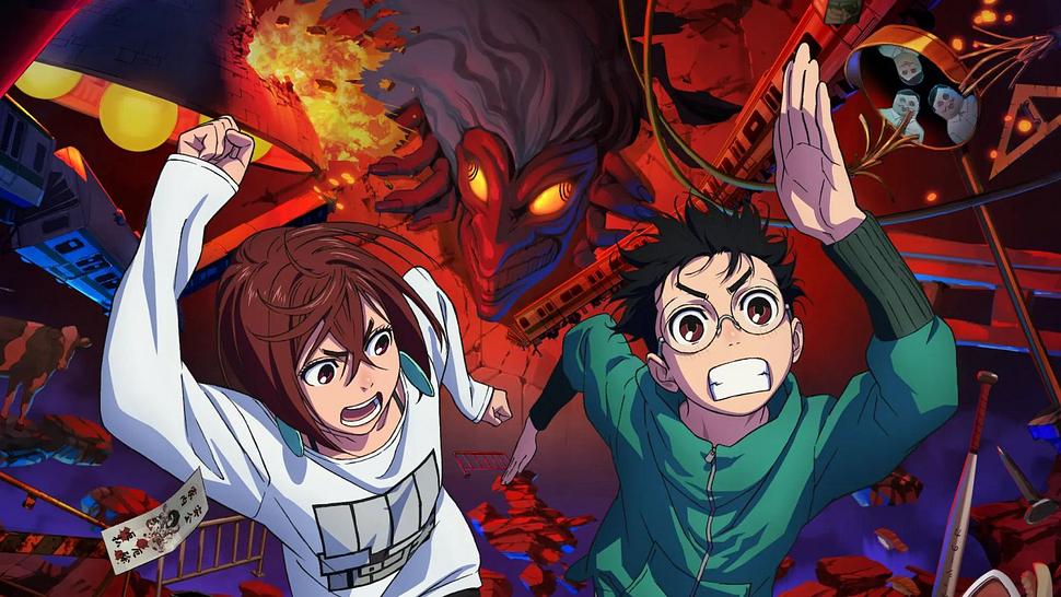 „Dandadan“: Momo und Okarun rennen von einem Monster davon - Foto: Science Saru / Netflix
