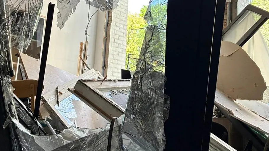 Das ARD-Studio in Kiew ist nicht mehr nutzbar. Das zerstörte ARD-Studio in Kiew.