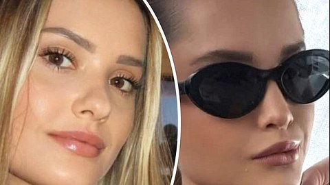Links das Vorherbild: Davina Geiss vor ihrer Nasen-OP, rechts das Nachherbild: Davina Geiss neue Nase - Foto: Instagram/Davina-Geiss
