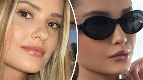 Links das Vorherbild: Davina Geiss vor ihrer Nasen-OP, rechts das Nachherbild: Davina Geiss neue Nase - Foto: Instagram/Davina-Geiss