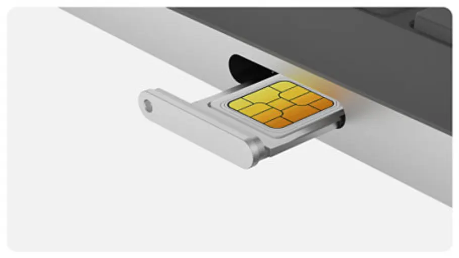 Deine SIM-Karte kommt direkt in den Rechner. Oder du nutzt eine oder eSIM.