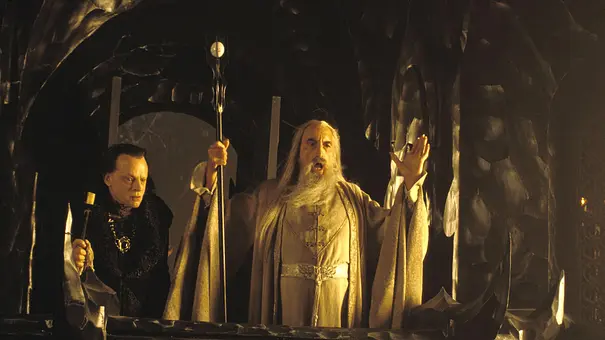 Schlangenzunge und Saruman aus „Die Zwei Türme“ - Foto: Warner Bros.