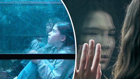Lejla aus der Netflix-Serie „Die Glaskuppel“ in ihrem Gefängnis - links als Kind ( Seraphine Krystek), rechts als Erwachsene (Léonie Vincent) - Foto: Netflix