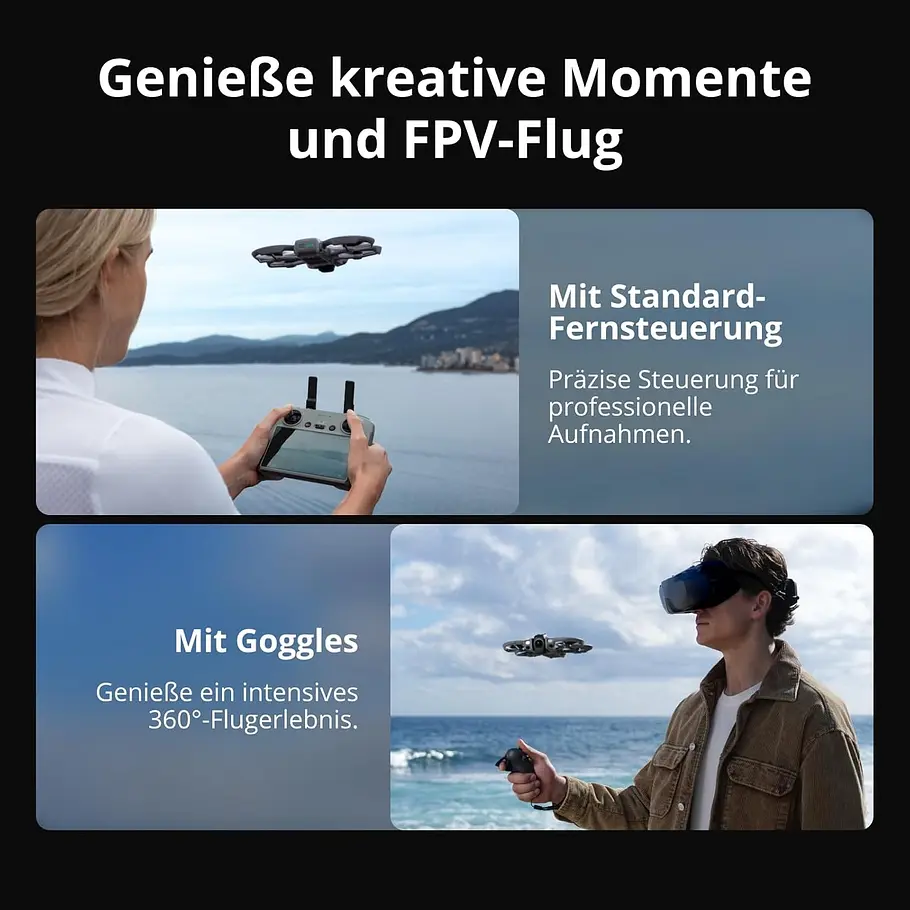 DJI Avata 360 Fernsteuerung und Brille im Einsatz