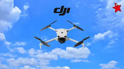 DJI Lito 1 vor einem Himmelhintergrundbild und unter dem DJI-Logo - Foto: TV Movie / Canva DJI Lito 1 vor einem Himmelhintergrundbild und unter dem DJI-Logo - Foto: TV Movie / Canva