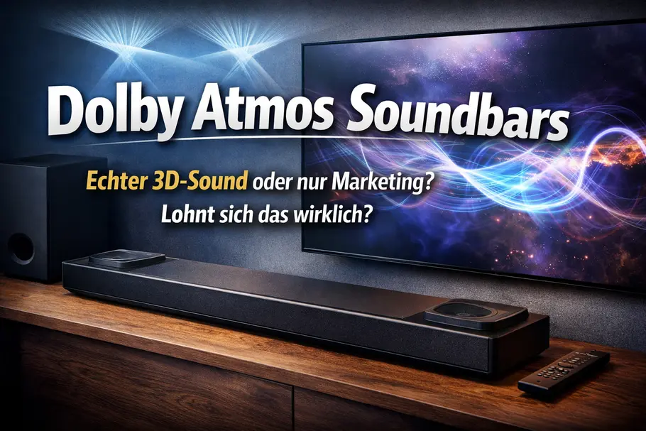 dolby-atmos-soundbars-tvmovie Dolby Atmos Soundbar im Wohnzimmer: Visuelle Darstellung von 3D-Sound und Raumklang