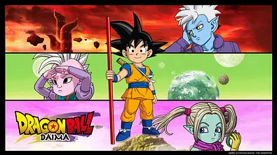 Key Art für „Dragon Ball DAIMA“ mit Glorio (oben), Shin und Goku (Mitte) und Panzy (unten). - Foto: Toei Animation Key Art für „Dragon Ball DAIMA“ mit Glorio (oben), Shin und Goku (Mitte) und Panzy (unten). - Foto: Toei Animation