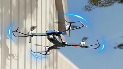 Eine Drohne fliegt in der Luft - Foto: Amazon/PR