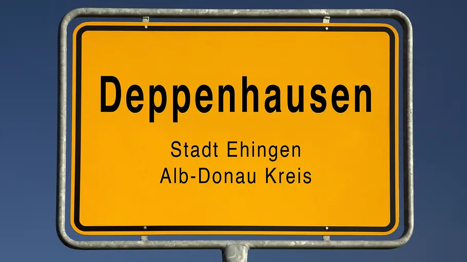 Das Ortsschild von Deppenhausen.