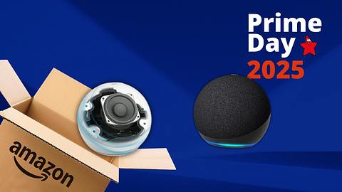 Collage aus Produktbildern des Echo Dot (5. Generation) mit Banner zu den Prime Days - Foto: TVMovie / PR