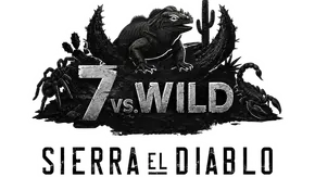 Das dunkle Logo „7 vs. WILD – SIERRA EL DIABLO“ zeigt eine Echse, eine Spinne, einen Skorpion und Kakteen. - Foto: Prime Video Das dunkle Logo „7 vs. WILD – SIERRA EL DIABLO“ zeigt eine Echse, eine Spinne, einen Skorpion und Kakteen. - Foto: Prime Video