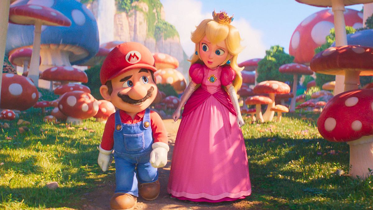 Szene aus Der Super Mario Bros. Film mit Mario und Peach
