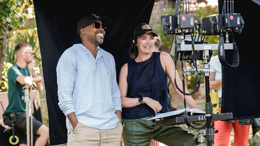 Filmset von „You, Me & Italy“ Will Packer und Kat Coiro am Filmset von „You, Me & Italy“.