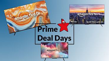 Verschiedene Fire TVs angeordnet um einen Prime Deal Days Schriftzug - Foto: Amazon/PR