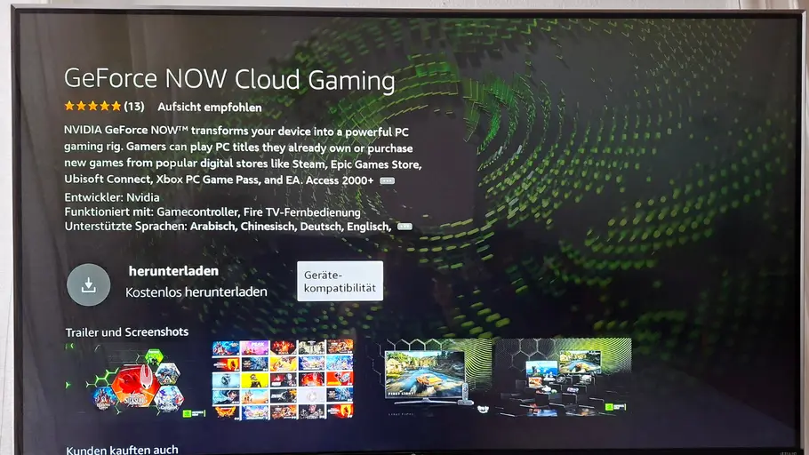 GeForce Now App-Download via Fire TV Stick