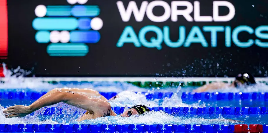 Schwimmer Florian Wellbrock bei einem Wettkampf – Hoffnungsträger des DSV bei der Schwimm-WM 2025 in Singapur. Schwimmer Florian Wellbrock bei einem Wettkampf – Hoffnungsträger des DSV bei der Schwimm-WM 2025 in Singapur.