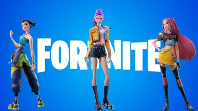 Die Huntr/x-Girls vor dem Fortnite-Logo - Foto: Epic Games