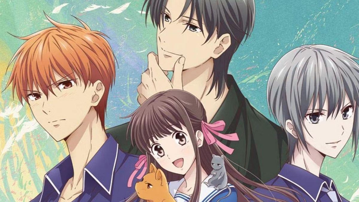Fruits Basket Die vier Protagonist:innen von „Fruits Basket“ mit verschiedenen Geschichtsausdrücken von glücklich bis sauer