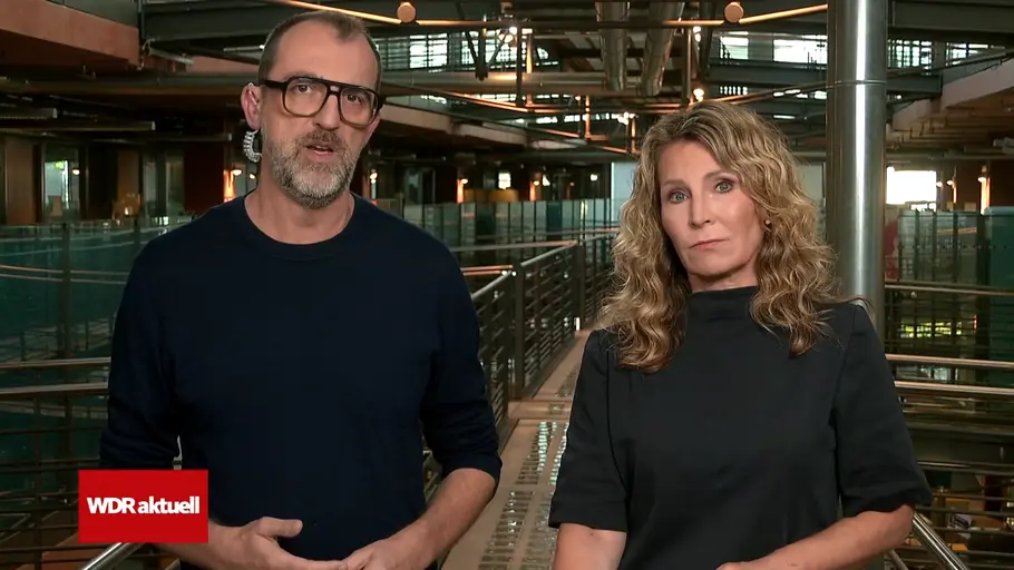 Für die „Aktuelle Stunde“ musste man beim WDR eine Notlösung finden. Screenshot aus Aktuelle Stunde im WDR am 24.8. 2026.