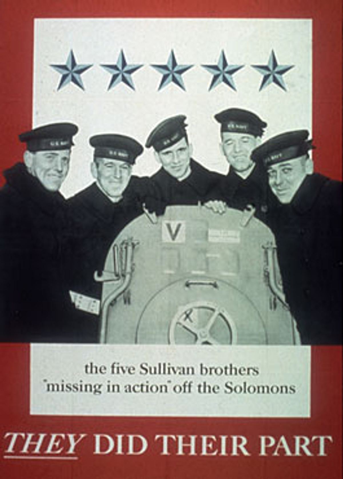 Die Sullivan-Brüder (Foto) dienten während des Zweiten Weltkriegs an Bord des Kreuzers USS Juneau. Sie waren neben den Niland-Brüdern eine Inspiration für den Hollywoodfilm. Die Niland-Brüder waren vier Brüder aus den USA, die in den US-Streitkräften dien