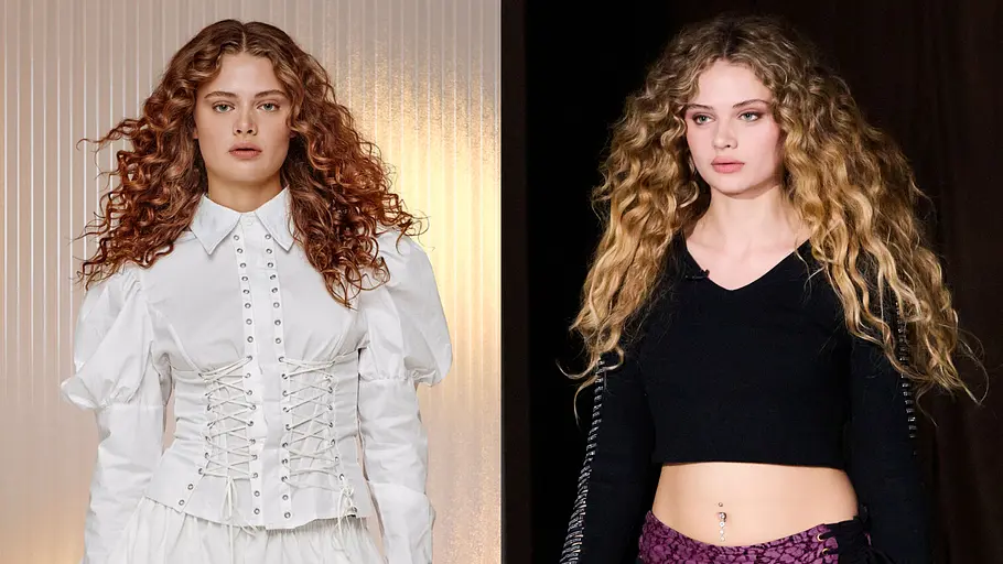 GNTM 2026 Umstyling Vorher-Nachher-Ergebnisse Collage zeigt links ein Foto des Models vor dem Umstyling und rechts ein Foto mit dem veränderten Look nach dem GNTM-Umstyling-2026.