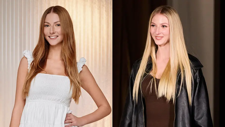 GNTM 2026 Umstyling Vorher-Nachher-Ergebnisse Collage zeigt links ein Foto des Models vor dem Umstyling und rechts ein Foto mit dem veränderten Look nach dem GNTM-Umstyling-2026.