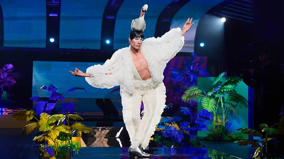 Tony musste beim Entscheidungswalk in Folge 21 von GNTM einen Schwan verkörpern.