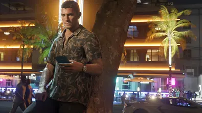 Jason Duval bei GTA 6 steht an einem Baum und spielt am Smartphone - Foto: Rockstar Games Jason Duval bei GTA 6 steht an einem Baum und spielt am Smartphone - Foto: Rockstar Games