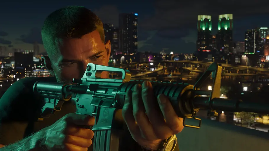 Jason GTA 6 Jason schaut durch das Visier seiner Waffe