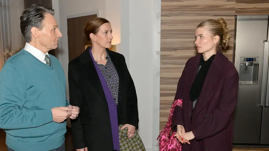 Johanna schaut Katrin und Gerner skeptisch an.