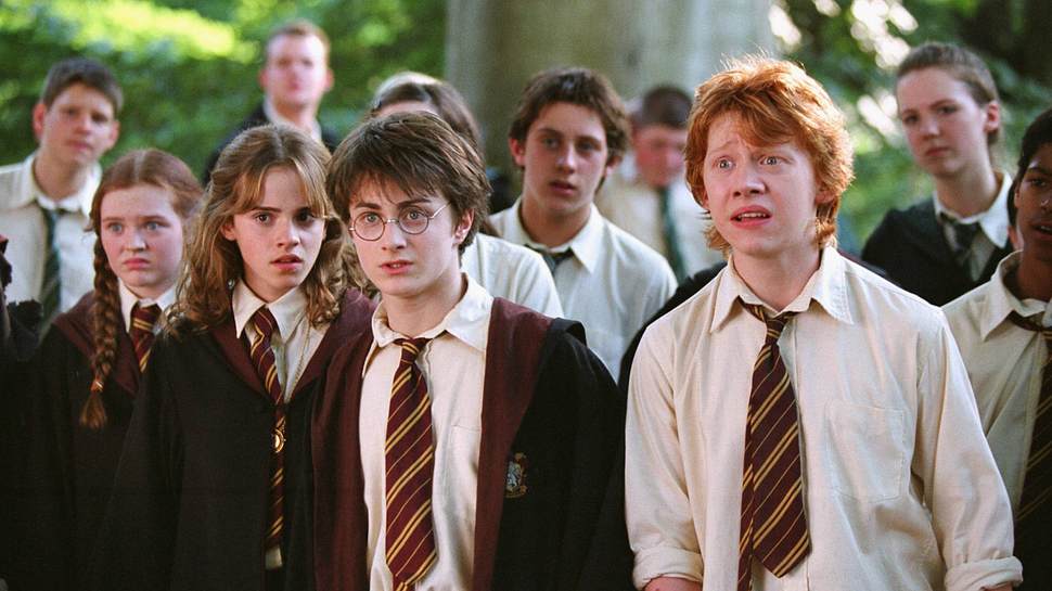 Szene aus Harry Potter und der Gefangene von Askaban mit Harry, Ron und Hermine - Foto: IMAGO / United Archives