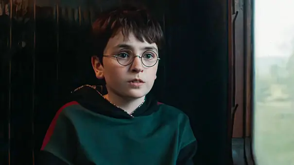 Harry Potter sitzt im Hogwarts Express und schaut zu Ron. - Foto: HBO Max Harry Potter sitzt im Hogwarts Express und schaut zu Ron. - Foto: HBO Max