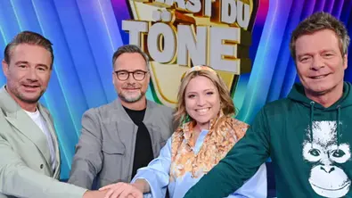 „Hast Du Töne?“: (v. l.) Sasha, Matthias Opdenhövel, Caroline Frier und Oliver Geissen - Foto:  Joyn / Willi Weber