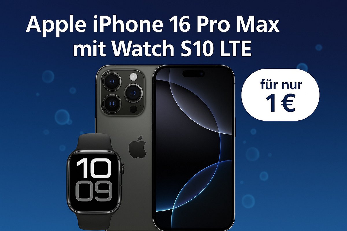 Apple Power im Doppelpack: iPhone 16 Pro Max mit Watch S10 LTE Apple Power im Doppelpack: iPhone 16 Pro Max mit Watch S10 LTE