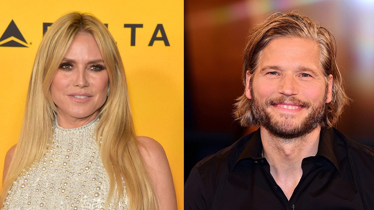 Links: GNtM-Star Heidi Klum, rechts: Bergretter Sebastian Störbel