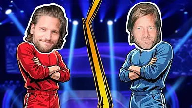 Sebastian Ströbel und Henning Baum als Comicfiguren im direkten Duell bei „Schlag den Star“ - Foto: Joyn/BECKER FILMS