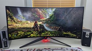 Der ASUS PG34WCDM mit Horizon Forbidden West - Foto: David Rams