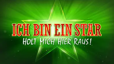 Grünes Logo mit Stern und gelber Umrahmung, darauf steht in großen roten Buchstaben „Ich bin ein Star“ und darunter in weiß „Holt mich hier raus!“ - Foto: RTL