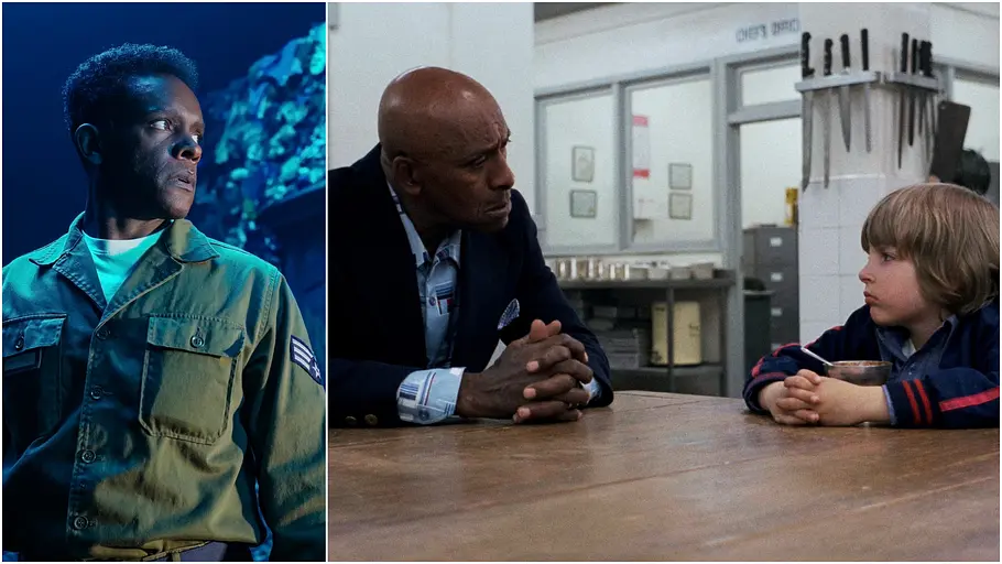 Eine Collage: Links Dick Hallorann in „ES: Welcome to Derry“, rechts Dick Hallorann und Danny Torrance in „Shining.