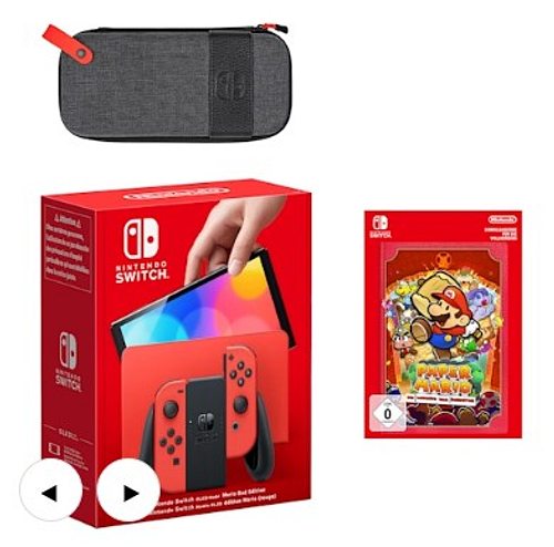 Nintendo Switch – OLED-Modell Mario-Edition (rot) + Paper Mario: Die Legende vom Äonentor Pack