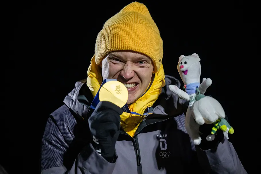 Riesenjubel bei Max Langenhan 1 (GER) nach dem Gewinn der Goldmedaille. 