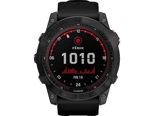 GARMIN Fenix 7X Solar Smartwatch Edelstahl Silikon, 127-210 mm, Schwarz/Schiefergrau