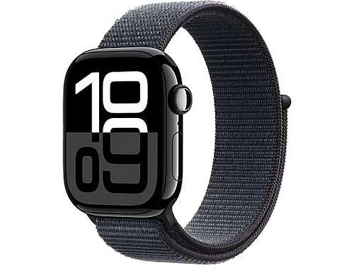 APPLE Watch Series 10 GPS 42 mm Smartwatch Aluminium Textil, 130 - 200 mm, Diamantschwarz