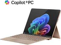 MICROSOFT Surface Pro, Copilot+ PC, 11. Edition, Convertible, mit 13 Zoll Display, Qualcomm Snapdragon X Plus X1P-64-100 Prozessor, 16 GB RAM, 512 GB SSD, Qualcomm Adreno™ Onboard Graphics, Sand, Windows 11 Home (64 Bit)
