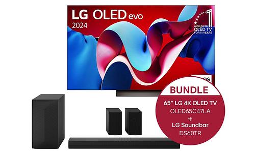 65 Zoll LG OLED evo C4 TV + 5.1 Soundbar mit 440 Watt