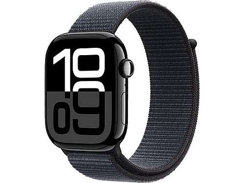 APPLE Watch Series 10 GPS + Cellular 46 mm Smartwatch Aluminium Textil, 130 - 200 mm, Diamantschwarz