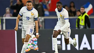 Kylian Mbappe und Ousmane Dembele wirbeln bei dieser WM wieder für Frankreich in der Offensive. - Foto:  IMAGO / Ulrich Hufnagel