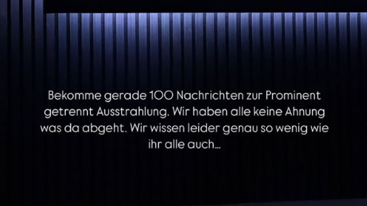 Jannik Kontalis erwies sich auf Instagram nicht als nützliche Quelle. Instagram-Screenshot von einer Story von Jannik Kontalis. Darin ist als Text zu lesen: „Bekomme gerade 100 Nachrichten zur ‚Prominent getrennt‘-Ausstrahlung. Wir haben alle keine Ahnung, was da abgeht. Wir wissen leider genauso wenig, wie ihr alle auch“.