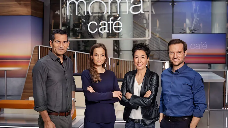„ZDF-Morgenmagazin“ mit spontanem Songwechsel Mitri Sirin, Harriet von Waldenfels, Dunja Hayali, Andreas Wunn im ZDF MoMa